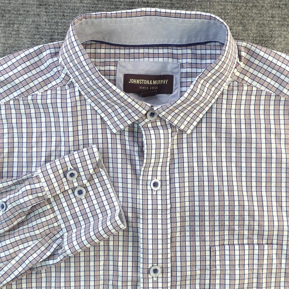 Johnston & Murphy Other - Johnston Murphy‎ Shirt Large Long Sleeve Button Up Multicolor Check Pocket
